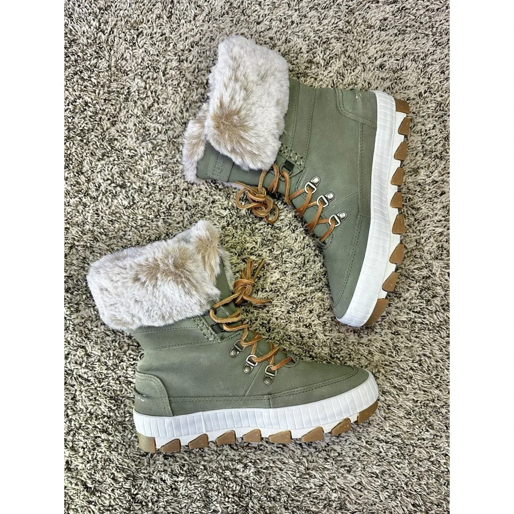 Sperry Women's Torrent Winter Olive Snow Boots Waterproof Memory Foam Size 8.5 - Picture 3 of 9